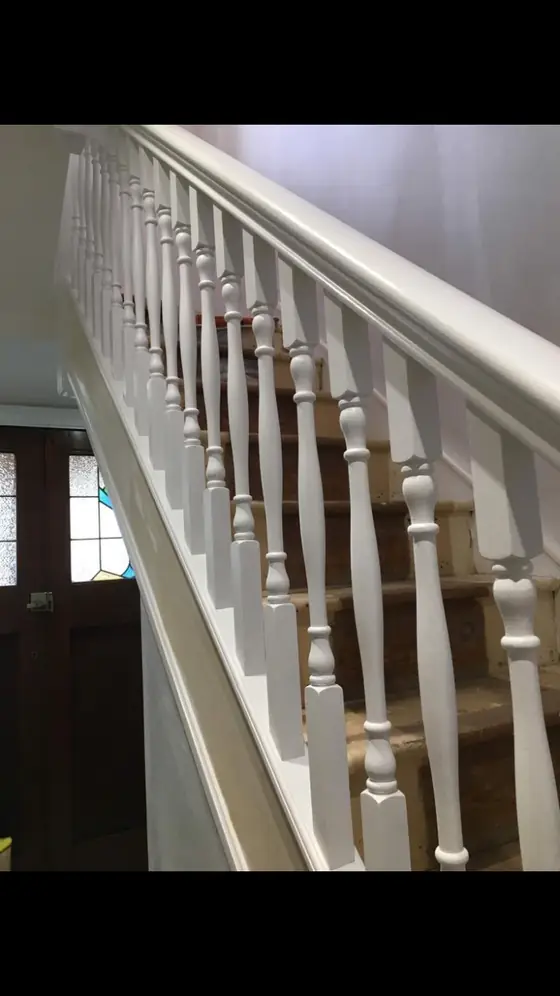 Hand-painted stairwell woodwork by Anna's Decorating in Crouch End